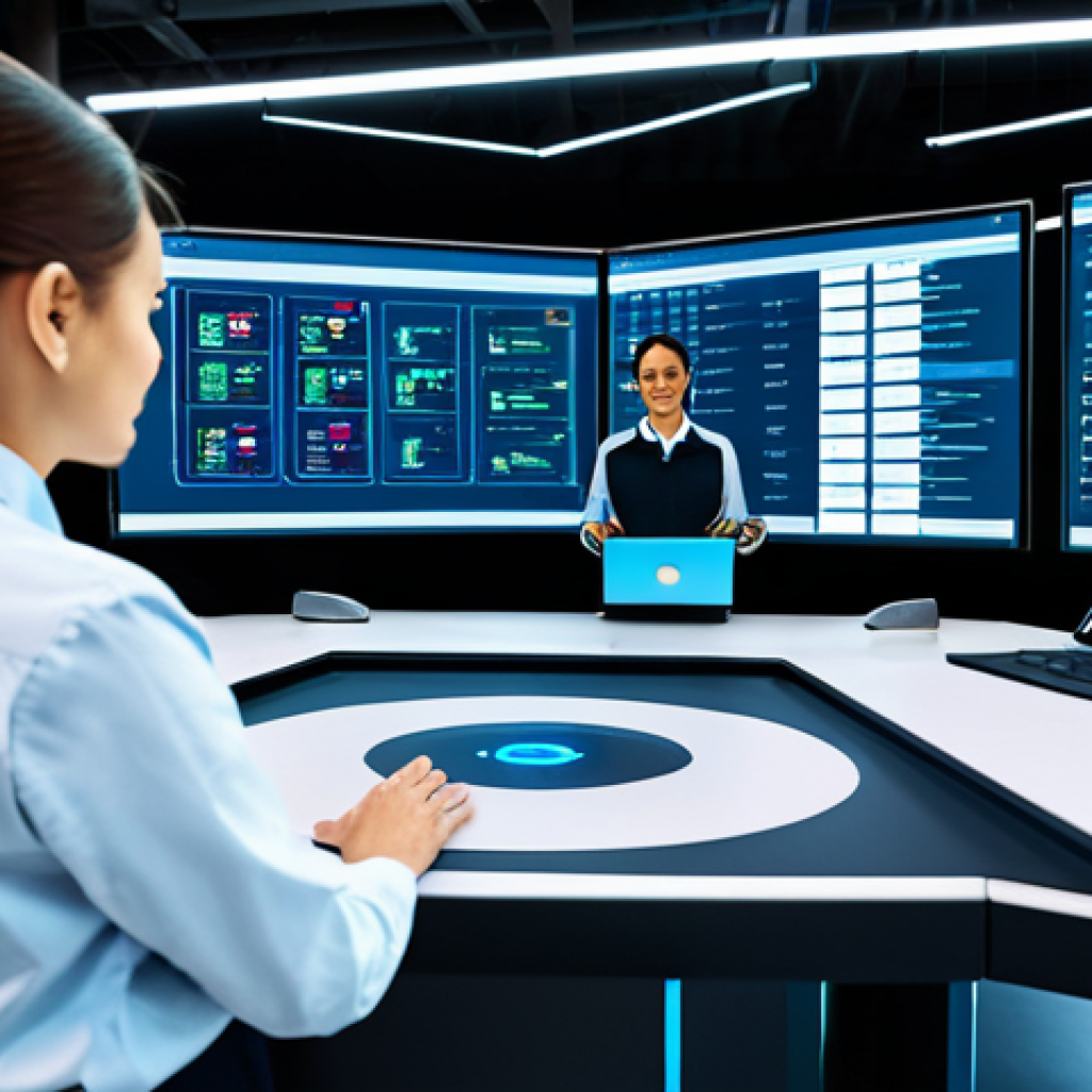 A professional logistics control center, bathed in clean, ambient light, showcasing a diverse team of male and female logistics experts. They are fully clothed in modern business attire, collaborating around large holographic displays that project real-time global shipping data, AI-powered predictive analytics, and secure blockchain transaction ledgers. In the background, automated robotic systems efficiently move packages within a smart warehouse. The overall scene conveys innovation, precision, and global connectivity. Perfect anatomy, correct proportions, natural pose, well-formed hands, proper finger count, natural body proportions. Professional photography, high quality, safe for work, appropriate content, family-friendly.