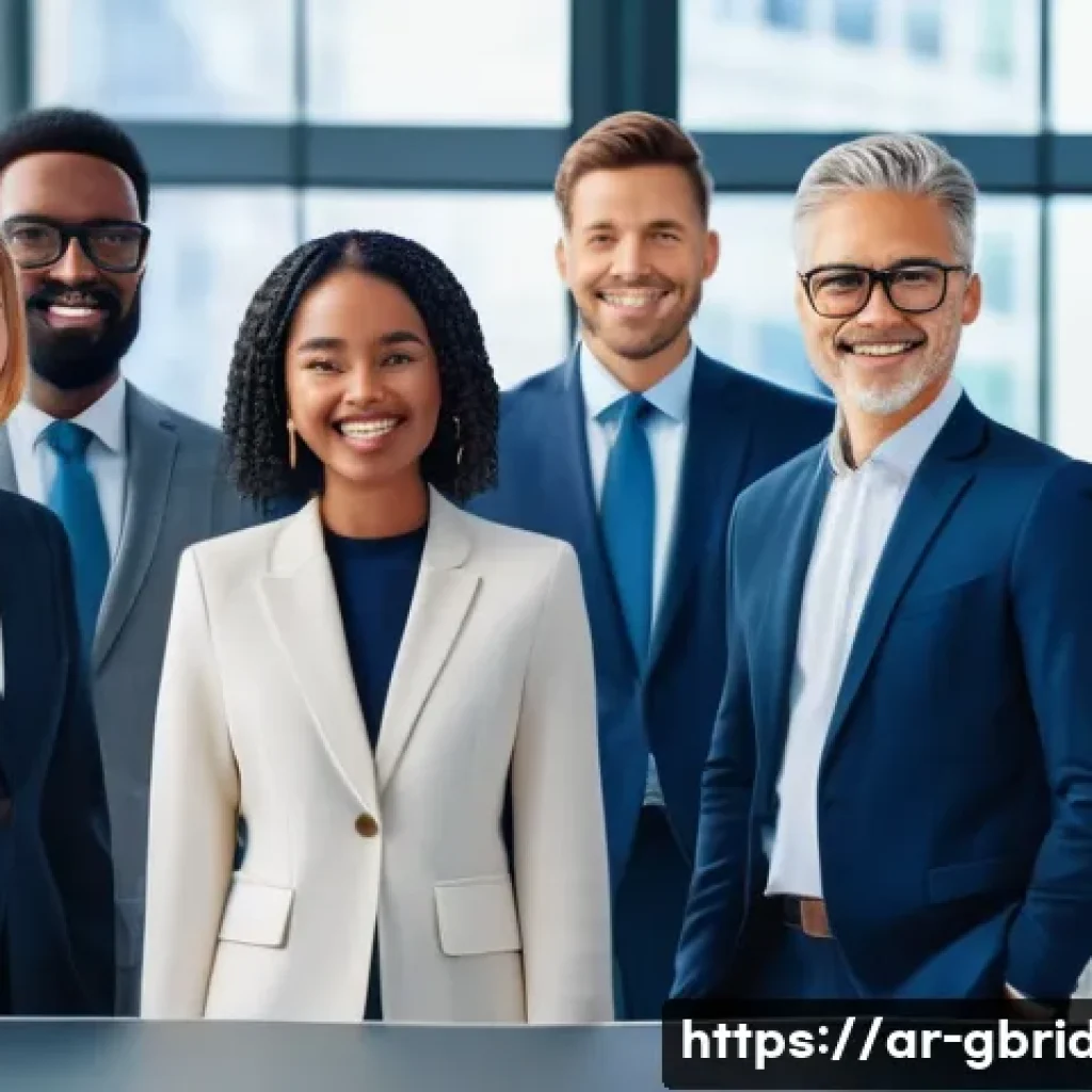 글로벌브릿지와 국제 비즈니스 네트워크 - **Prompt:** A vibrant and dynamic illustration showcasing a diverse group of male and female busines...