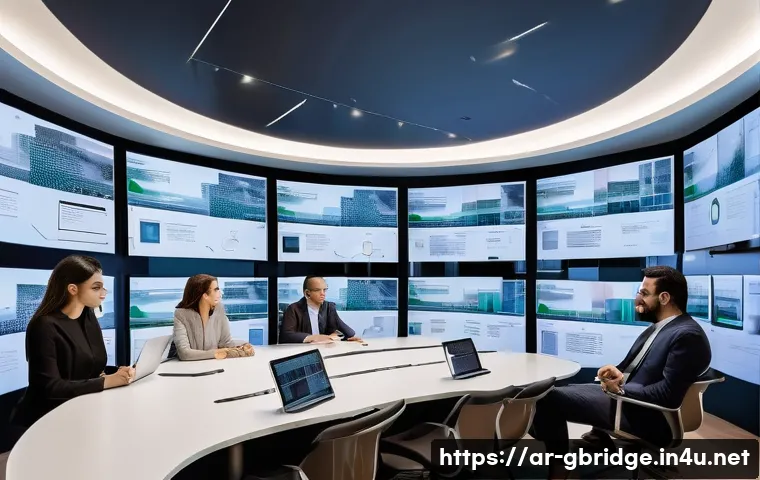 글로벌브릿지 파트너십 - **Prompt 1: Collaborative Tech Innovation Hub**
A vibrant, sunlit, modern office or co-working s...